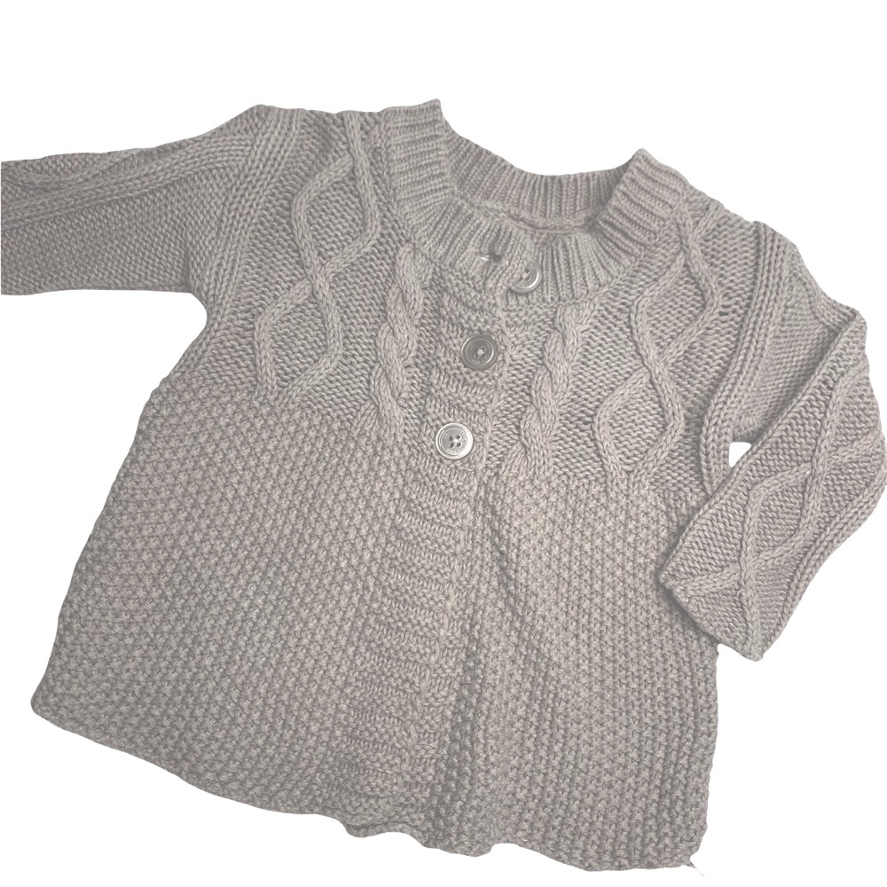 L.O.G.G. By H&M 4-6M knit oatmeal cardigan